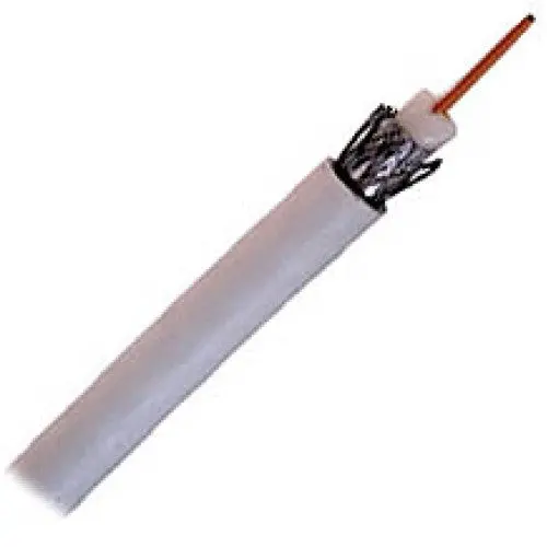 Rg59U Coaxial Cable – 95% Braided Shield, White, 1000 Feet 1