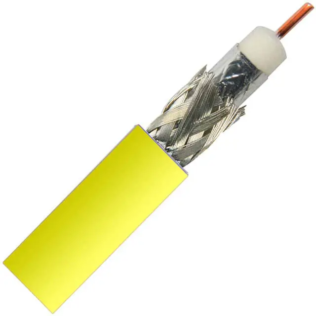Rg6 Quad-Shield Coaxial Cable – Yellow Jacket, 1000 Ft Reel 1