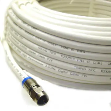 Rg6U Coaxial Cable – 25-Foot White F-To-F, Shielded For Reliable Av Signal Transfer 1