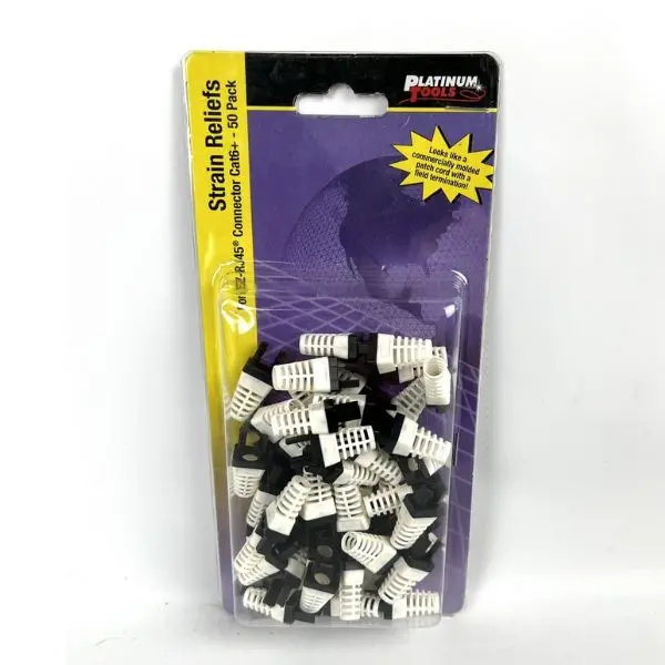 Rj45 Strain Relief Boot – Black, Cat5E/Cat6 Compatible, 50-Pack 1