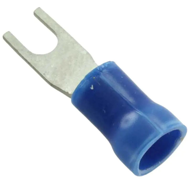 S16-6V Blue Spade Terminal – #6 Stud Size, 16–14 Awg, 3.6Mm Id, 6Mm Width (100/Pack) 1