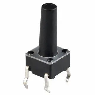 Scba-1130 - Black Momentary Push Switch, 1P1T No, 6×6Mm Square Actuator, 8.7Mm Height, Pc Board Mount 1