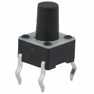 Scba-1140 - Black Momentary Push Button, 1P1T No, 6×6Mm Square Actuator, 3.5Mm Height, Pc Board Mount 1