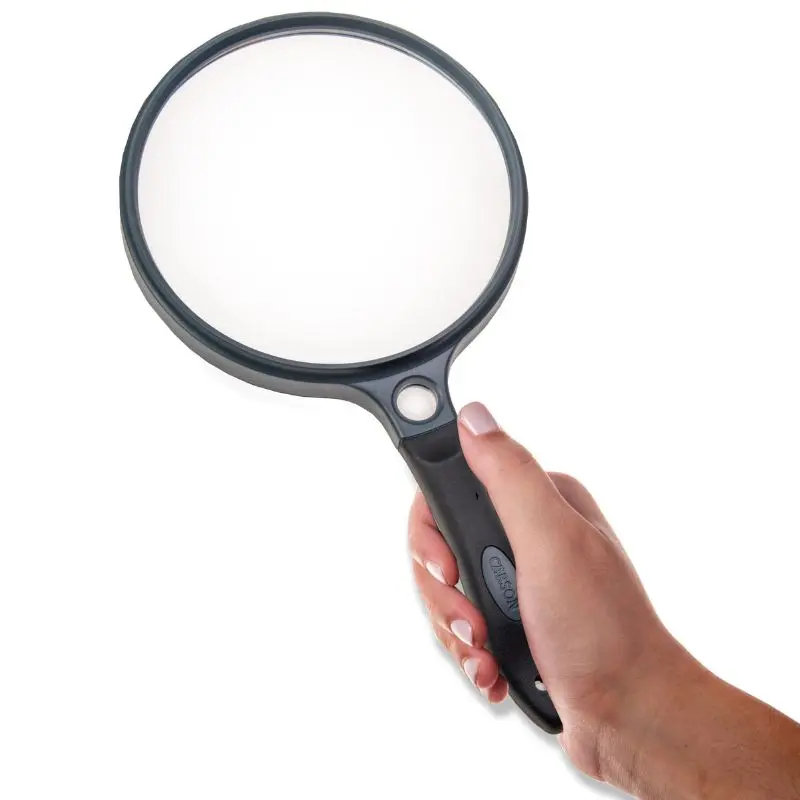 Sg-14 Ergonomic Dual-Power Handheld Magnifier (2X / 11.5X) With Cushioned Grip And Storage Case 2