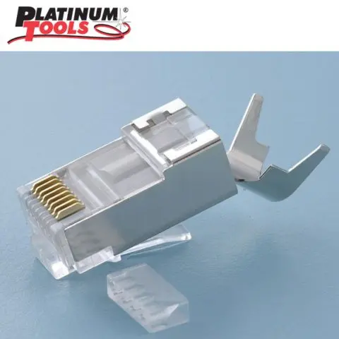 Shielded 8P8C Cat6A/Cat7 Modular Plug With Liner – Single Unit For Solid-Core 10Gig Ethernet 1