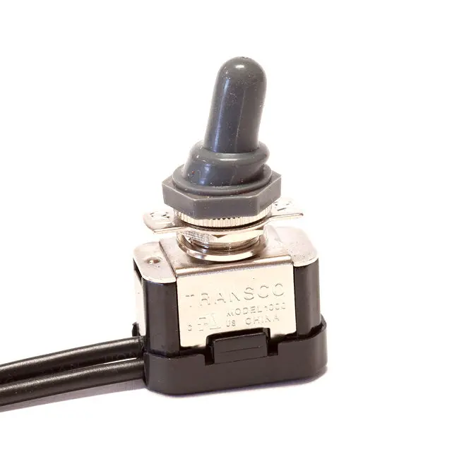 Single-Pole Single-Throw Toggle Switch — 7.5A, 125Vac, Includes Wire Leads And Protective Boot, 12Mm Mounting Hole 1