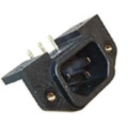 Sk-1019-Std Ac Power Plug – 3-Pin, 15A, 250V, Black Plastic Housing, Standard Mount 1
