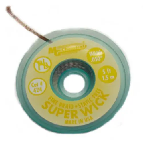 Solder Wick #2 – Yellow, 1.3 Mm Width, 5 Ft, Commercial Grade 1