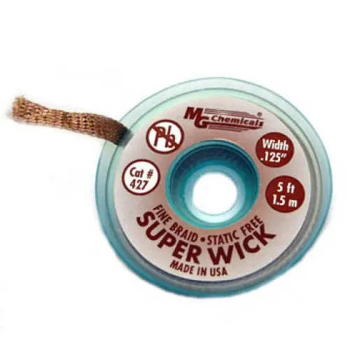 Solder Wick #5 – Brown, 3.2 Mm Width, 5 Ft, Ra Rosin Flux, Commercial Grade 1