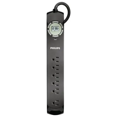 Sps6060A/17 6-Outlet Power Strip With Built-In Timer – 3-Foot Cord, Black 1