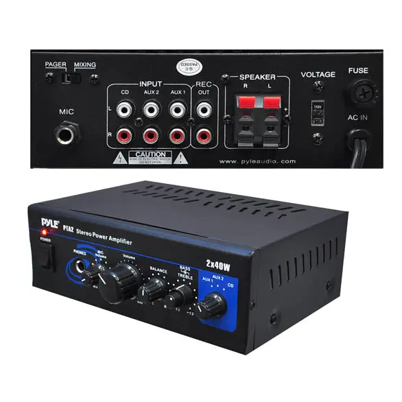 Stereo Mini Amplifier – 2×40W With Aux, Cd, And Mic Inputs, Compact Design 1
