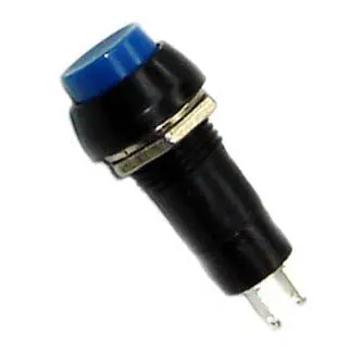 Sw1020Blu - Blue-Capped Momentary Push Button, 1P1T No, 12Mm Round Through-Hole, 3A/125Vac 1