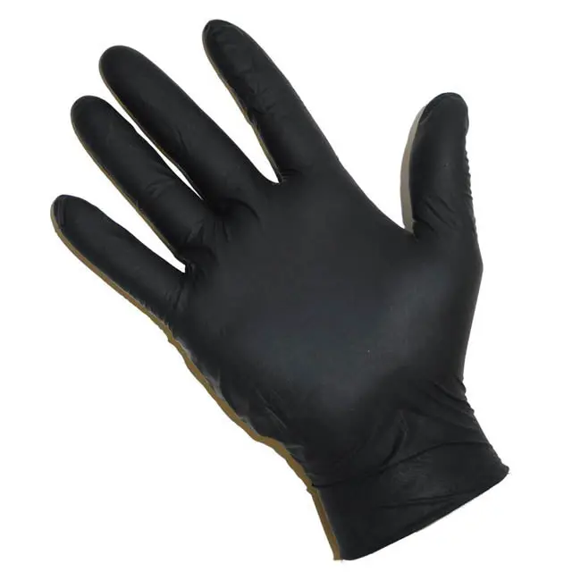 Tzr-9577-6 Black Nitrile Disposable Gloves – Non-Latex, Textured Grip, 6-Count Pack 1