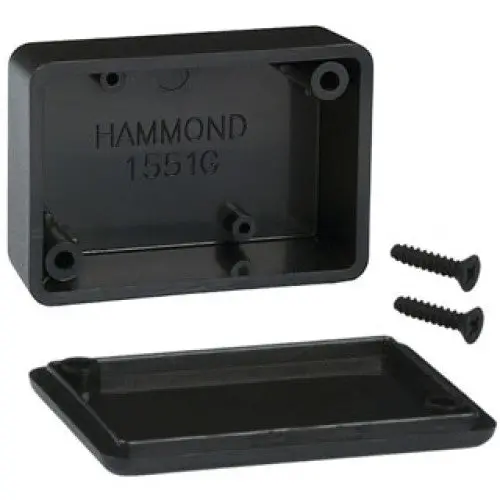 Ultra-Compact Black Plastic Project Box – 2.0" X 1.4" X 0.8" (Model 1551Gbk) 1