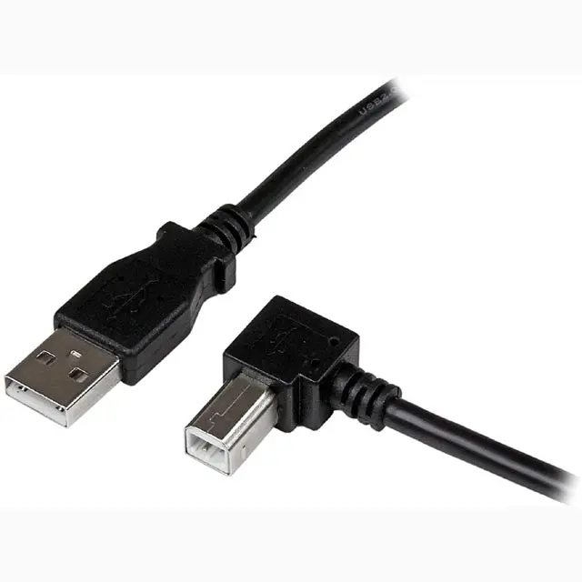 Usb 2.0 A-To-B Cable – Right-Angle Male Connector, 3 Ft Black 1