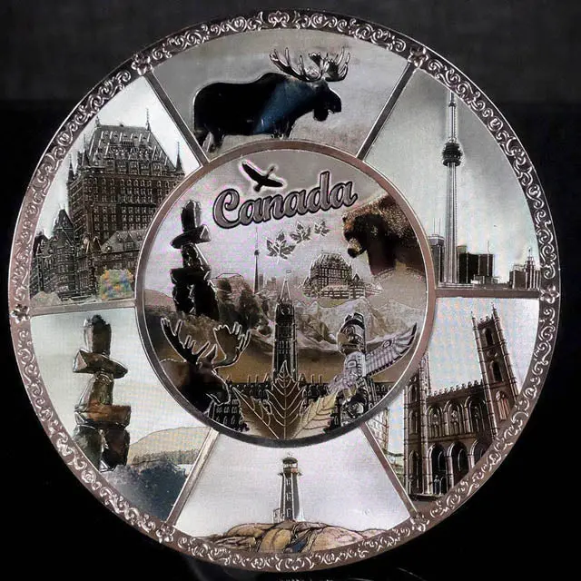 Vintage-Style Canadian Tin Plate – Scenic 6-Inch Collectible Commemorative Item 1