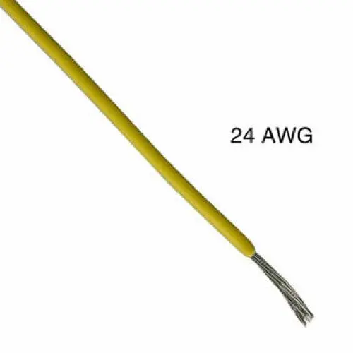 Waa-1615A Stranded 24 Awg Wire – Yellow, 100 Ft, Tc Pvc Insulated, 300V/105°C, Ft1-Rated 1