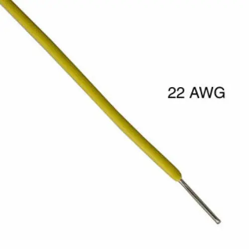 Wba-1845A Solid-Core 22 Awg Yellow Pvc Insulated Wire — 100 Ft, 300V, 105°C, Ft1 Rated 1