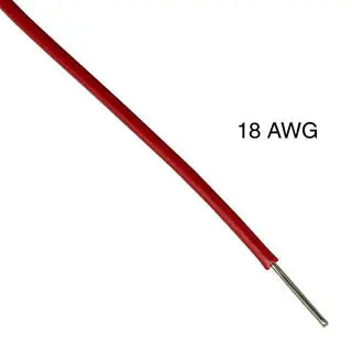 Wbb-1815A — 100-Foot Red 18 Awg Solid-Core Pvc Wire, Ft1 Rated, 300V 1
