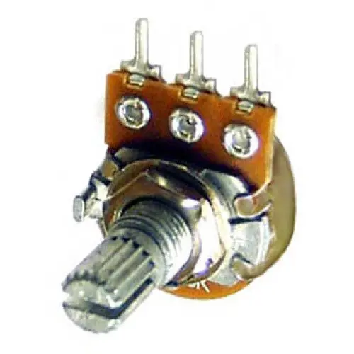 Wh1728P-N Logarithmic Potentiometer – 5Kω, 16Mm Round, 1/4" Split Knurl Shaft 1