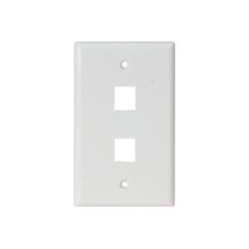 White 2-Port Flat Wall Plate For Clean, Minimalist Wiring Solutions 1