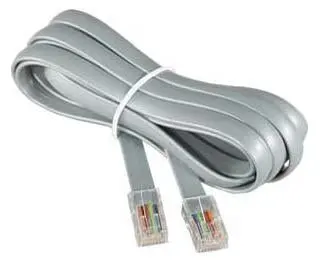 White 6-Pin, 4-Conductor Modular Patch Cable — 50 Feet, Male-To-Male 1