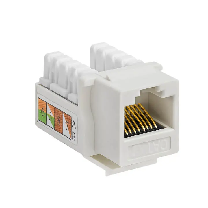 White Cat5E Keystone Jack – 110-Type Termination 1