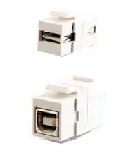 White Keystone Usb A-B Coupler – Flush-Mount Full-Coverage Adapter 1