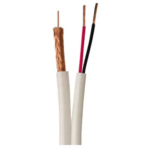 White Siamese Rg59+Power Cable – 500 Ft, Rg59U Coax + Dual 18 Awg Conductors, 95% Aluminum Braid 1
