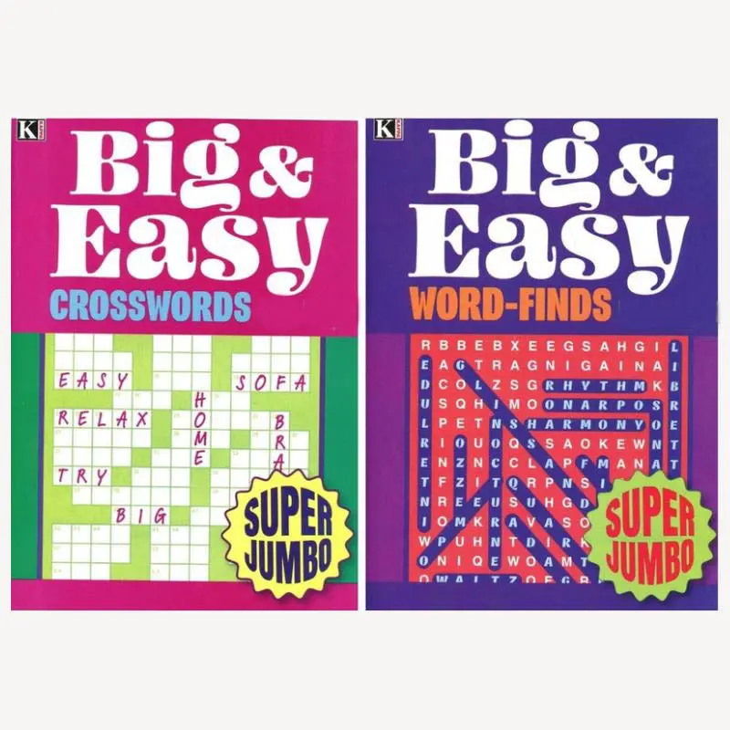 Word Find Super Jumbo Crossword & Word Search Book – Large Print, 2-Pack – 5091-Eg5-2 1