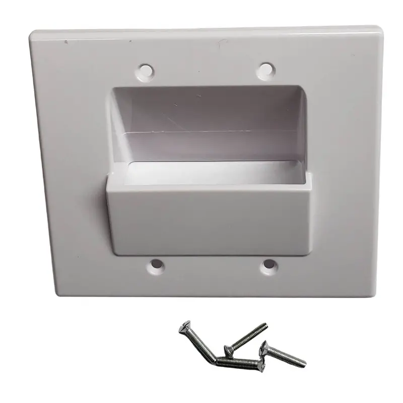 Wp-Pt2-Wh Dual-Gang Pass-Through Wall Plate – White, Bulk Cable Compatible 1