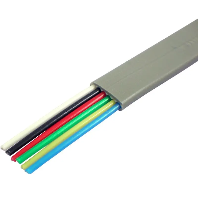 Wrg-2478 – Unshielded 6-Conductor Flat Telephone Cable (28 Awg, 1000 Feet, Silver) 1