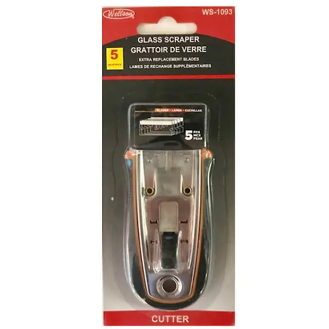 Ws-1093 Stainless Steel Glass Scraper With Replacement Blades 1