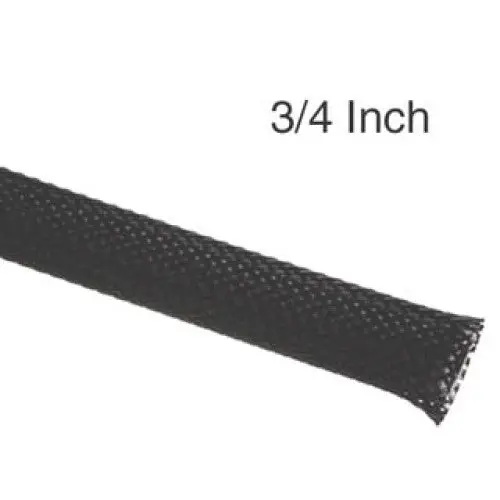 Wwg-601Aa Heavy-Duty Expandable Braided Sleeve – 3/4 Inch Diameter, 5-Foot Roll, Durable Black Mesh 1