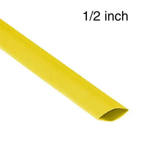 Wya-272B Yellow Heat-Shrink Tubing – 1/2" × 4 Ft, 2:1 Ratio, 600V, 125°C 1