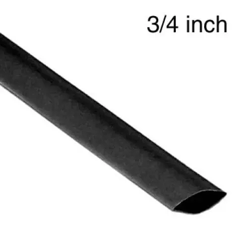 Wya-293B – Heat-Shrink Tubing, 3/4" Id × 4 Ft, Black, 2:1 Shrink Ratio, 600V, 125°C 1