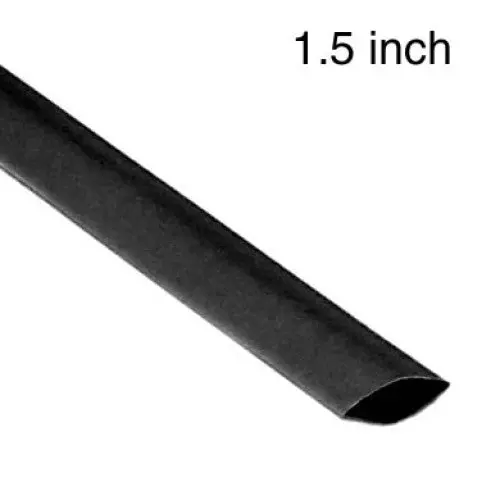 Wya-365C Black Heat-Shrink Tubing – 1.5" × 4 Ft, 2:1 Shrink Ratio, 600V, 125°C 1