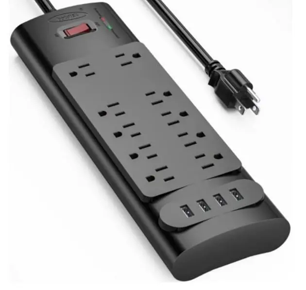 X0020Rztk3 – 10-Outlet Power Strip With 6-Foot Cord, 4 Usb Ports (2.4A Each), 1875W Capacity 1