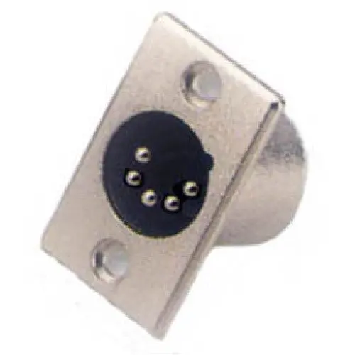 Xlr 5-Pin Chassis-Mount Connector With Tin-Plated Metal Housing 1