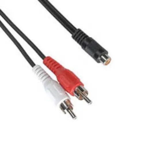 Y-Splitter Rca Cable – Dual Male To Single Female, 6 Inches, Gold-Plated 1