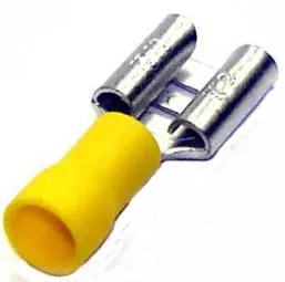 Yellow Female Quick-Connect Terminal — 0.375" Tab, 12–10 Awg, 9.5 × 1.2 Mm — Pack Of 6 1