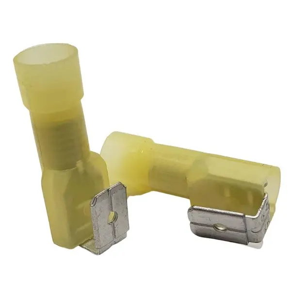 Yellow Piggyback Disconnect Terminal – 12–10 Awg, 6.35 × 0.8Mm, Fully Insulated – 10-Pack 1