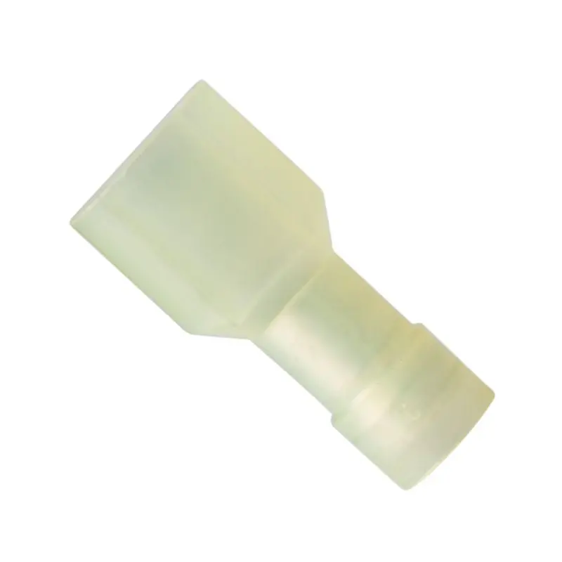 Yellow Quick-Connect Male Terminal – 12–10 Awg, 0.250" (6.4 × 0.8 Mm), Nylon Housing, Double-Crimp – Pack Of 3 1