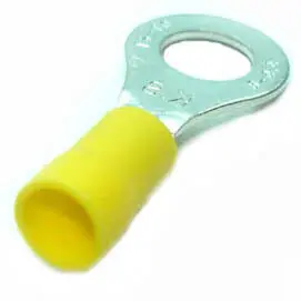 Yellow Ring Terminal For 12–10 Awg Wire — 1/4" Stud Size, 6.6 Mm Id, 12 Mm Od (4-Pack) 1