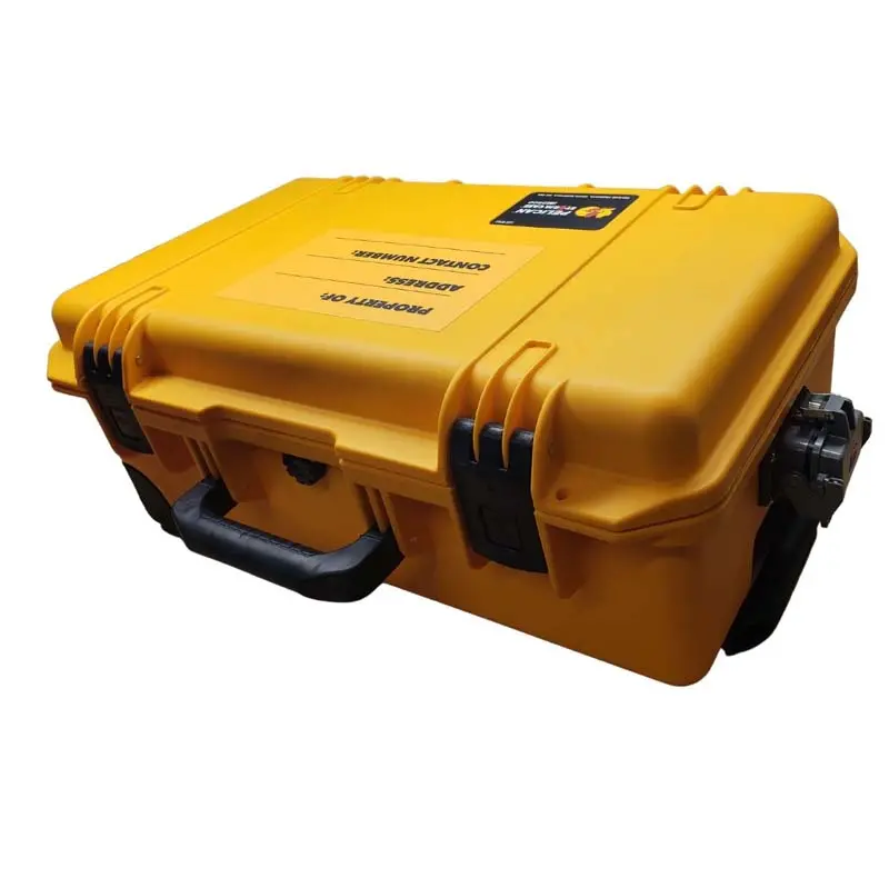 Yellow Watertight Protective Case – 21.7 × 14 × 9 Inches, Foam-Free, Customizable Interior 1
