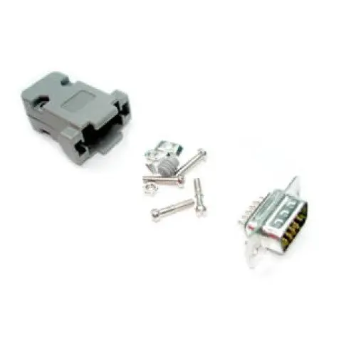 Z-4442 Heavy-Duty Db15 Male Solder Terminal With Gray Plastic Hood 1