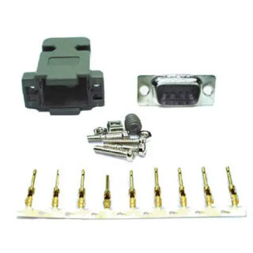 Z-6505 Db9 Male Crimp Connector With Gray Plastic Hood And Pins 1