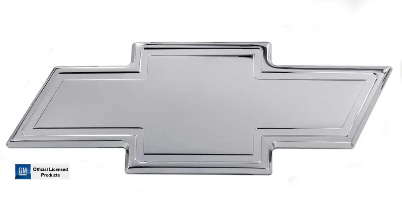 All Sales Polished Chevy Bowtie Grille Emblem – Ami-Branded With Decorative Border (96291P) 1