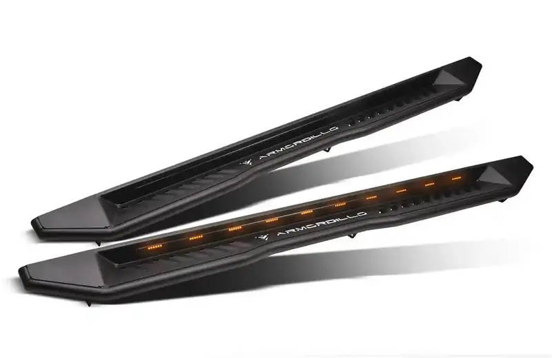 Armordillo Fx Series Running Boards – Matte Black Powder-Coated Steel Side Steps 1