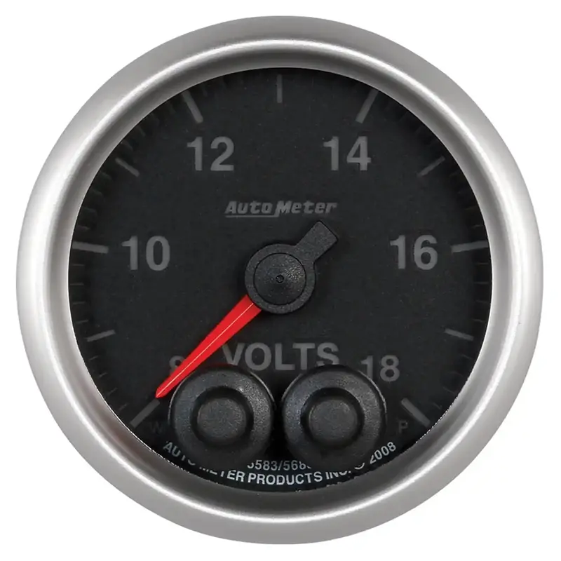 Autometer Elite Digital Voltmeter Gauge – 2-1/16 Inch, 18V Range With Peak Hold And Warning Features 1